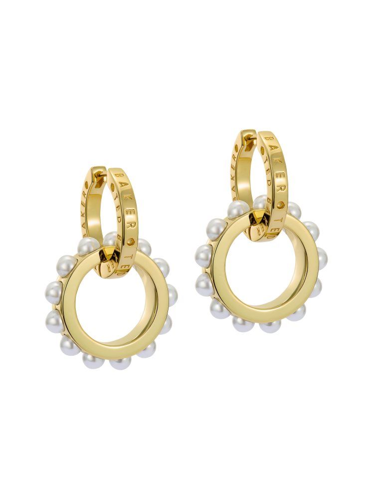 Ted Baker Lorrie - Double Logo Link Drop Earrings Doré | 456219-EPF