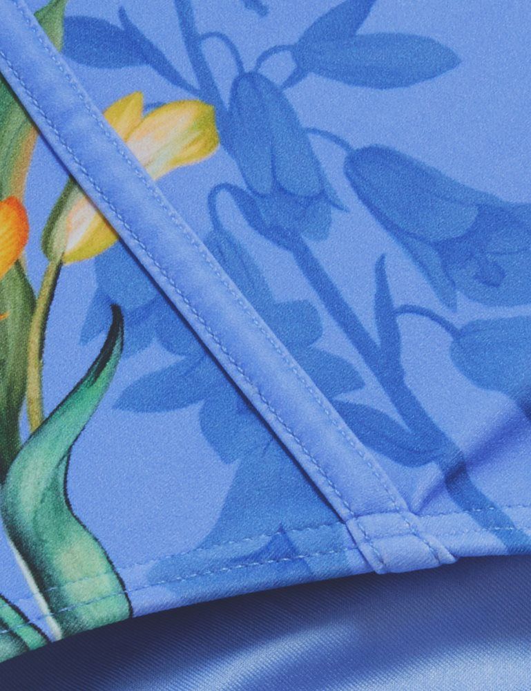 Ted Baker Lorriee - Printed High Waisted Bikini Bottoms Bleu | 618370-GWT