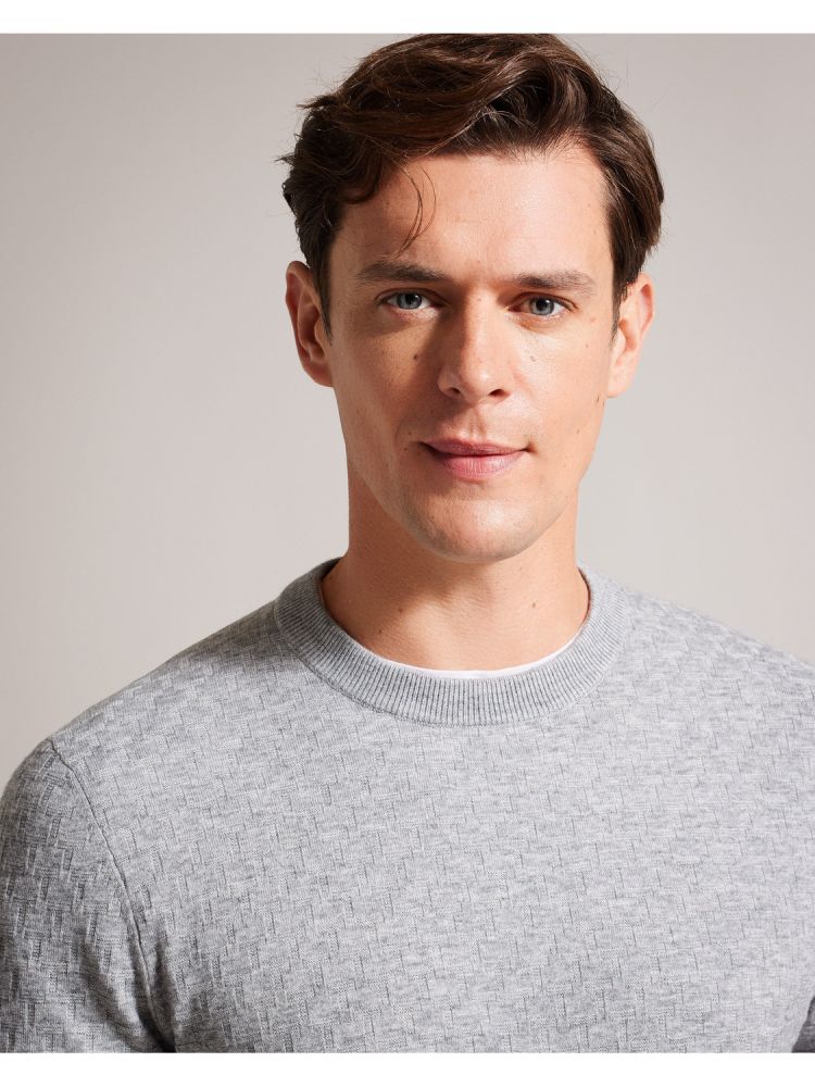 Ted Baker Loung - Long Sleeve T Stitch Crew Neck Sweater Grise | 261790-WLE