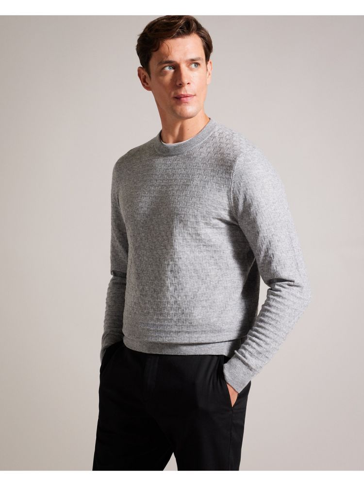 Ted Baker Loung - Long Sleeve T Stitch Crew Neck Sweater Grise | 261790-WLE