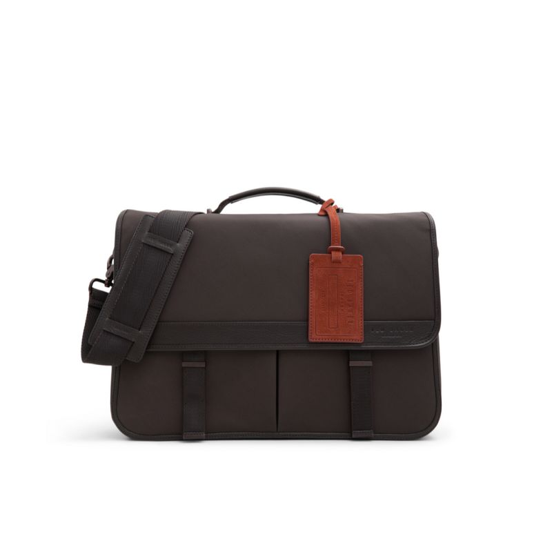 Ted Baker Malcolm - Nylon Leather Trim Messenger Bag Marron | 756941-BFS