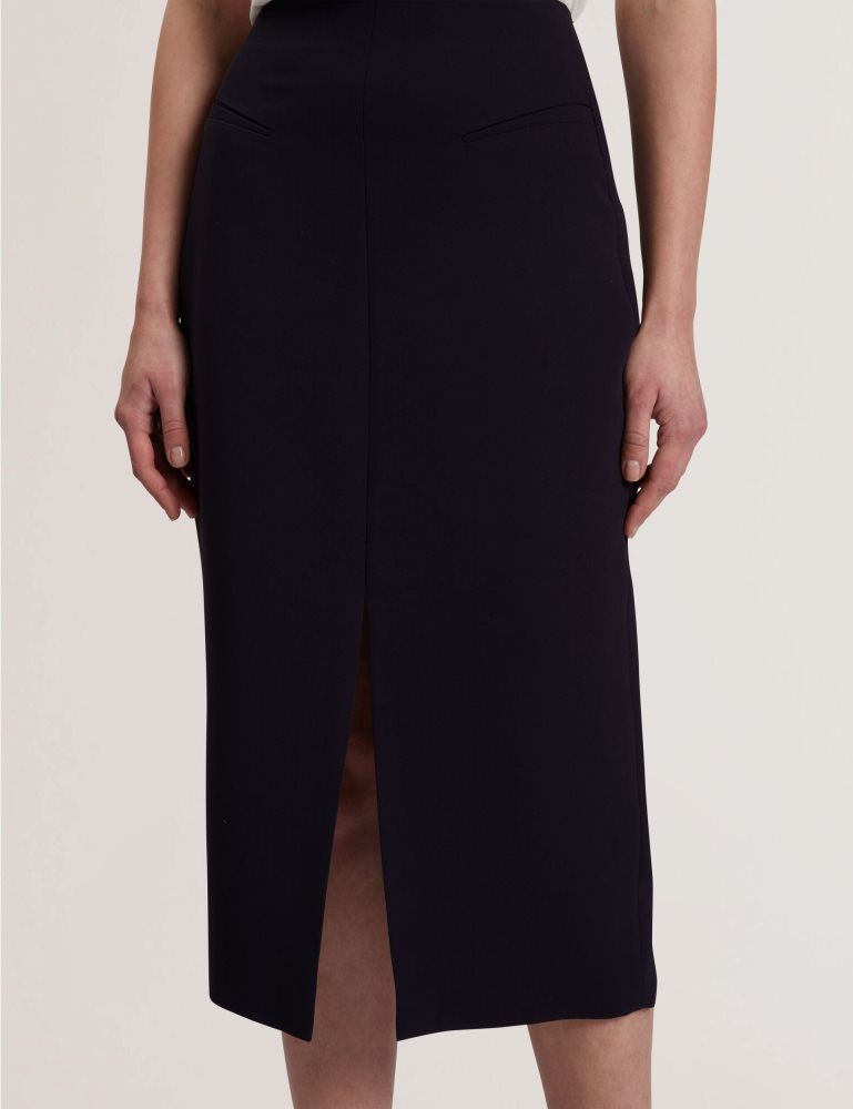 Ted Baker Manabsl - Tailored Midi Pencil Skirt With Front Split Bleu Marine | 016985-CPO