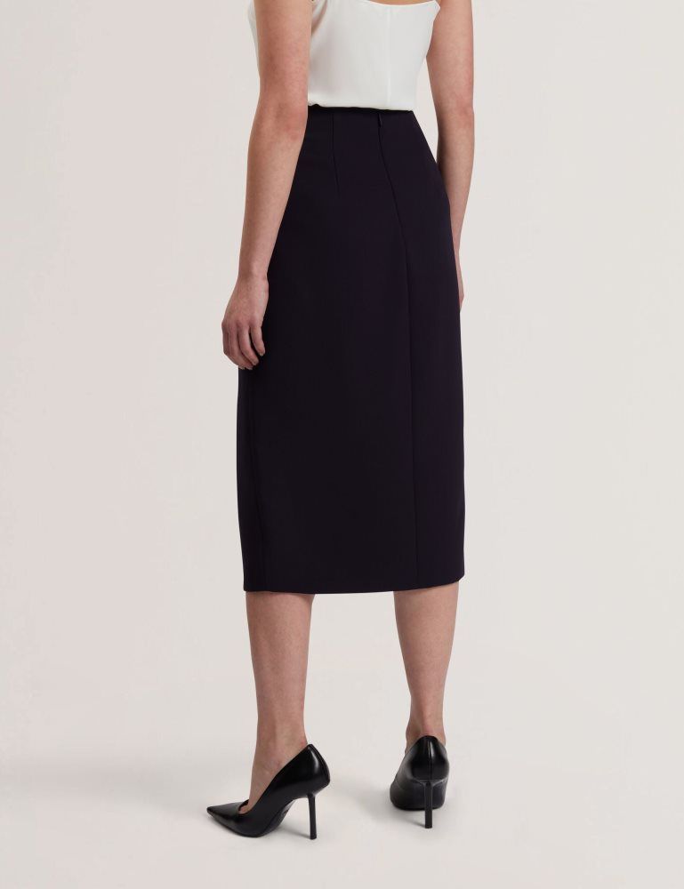 Ted Baker Manabsl - Tailored Midi Pencil Skirt With Front Split Bleu Marine | 016985-CPO