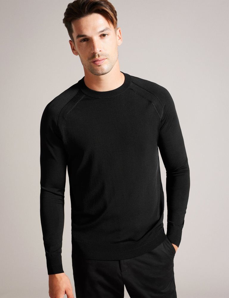 Ted Baker Maywo - Saddle Shoulder Crew Neck Jumper Noir | 507312-MYD