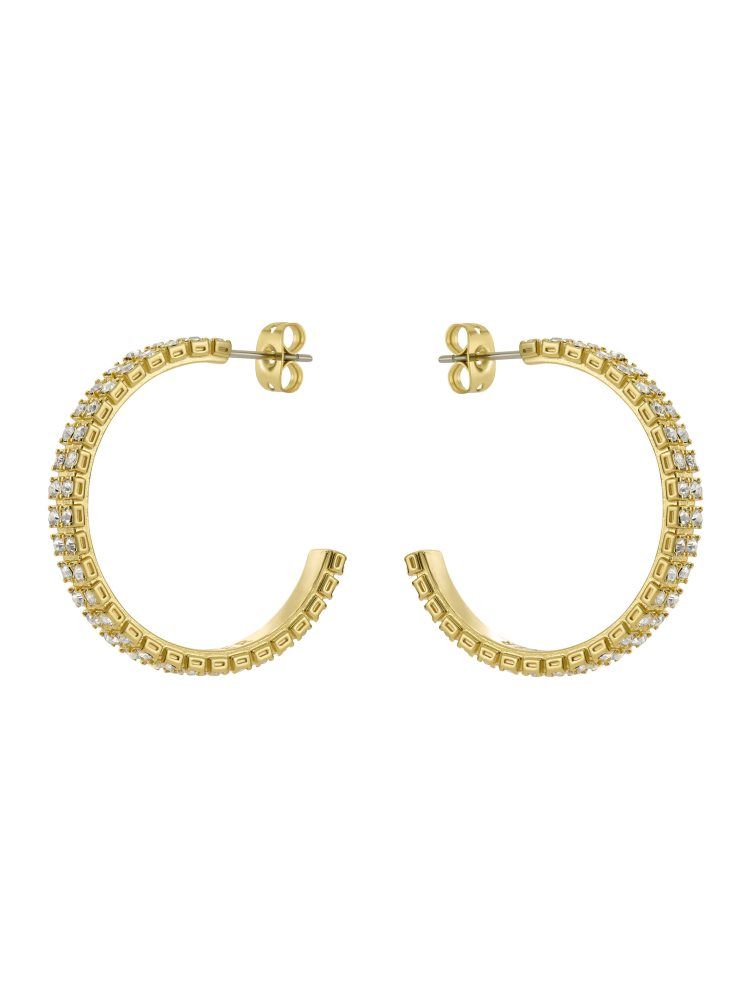 Ted Baker Mellia - Medium Double Crystal Hoop Earrings Doré | 437152-MQE