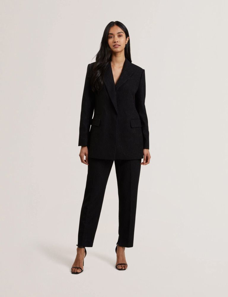 Ted Baker Merio - Bonded Lace Single Breasted Relaxed Blazer Noir | 791304-WHY