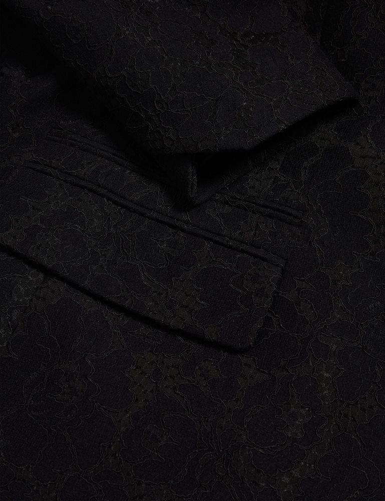 Ted Baker Merio - Bonded Lace Single Breasted Relaxed Blazer Noir | 791304-WHY