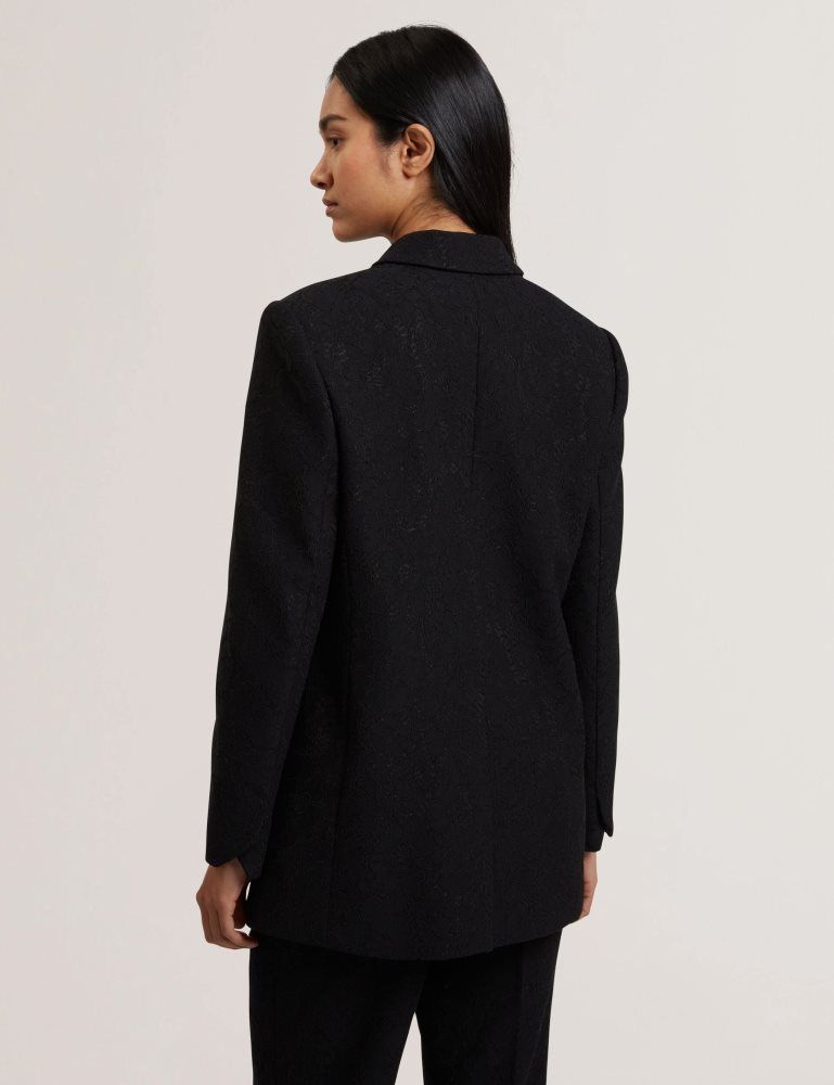 Ted Baker Merio - Bonded Lace Single Breasted Relaxed Blazer Noir | 791304-WHY