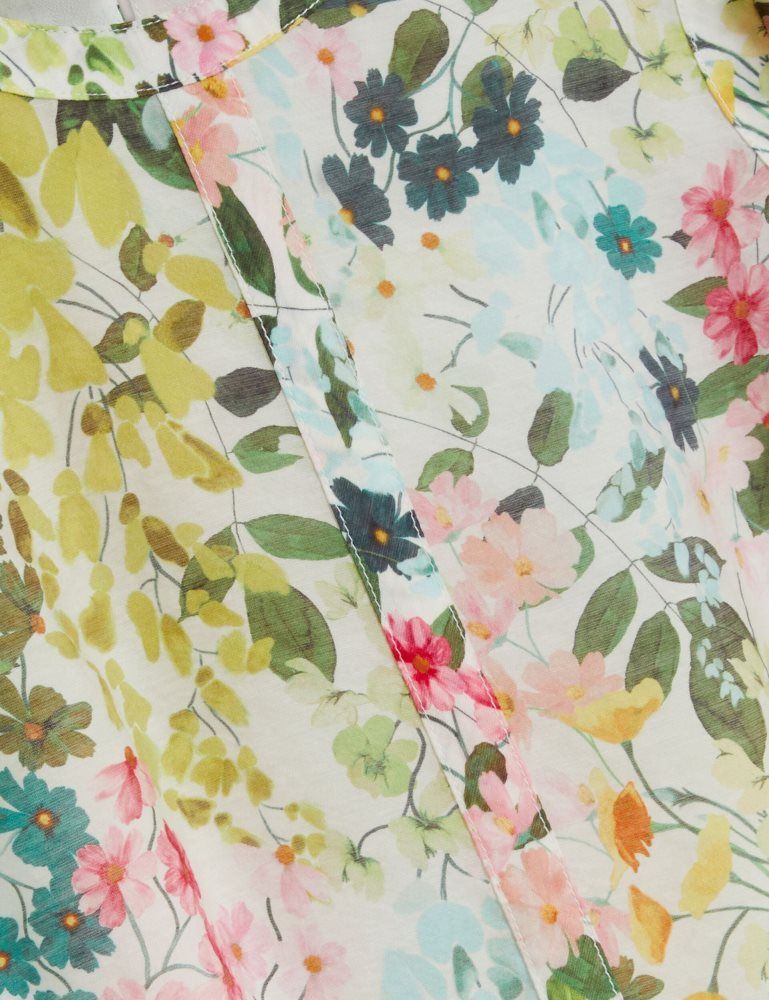 Ted Baker Micha - Floral Binding Detail Puffed Sleeve Blouse Blanche | 196430-LCY
