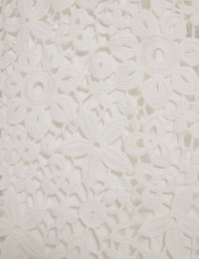 Ted Baker Miikka - Crochet Sleeveless Mini Shift Dress Blanche | 689437-ASI