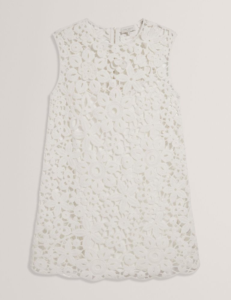 Ted Baker Miikka - Crochet Sleeveless Mini Shift Dress Blanche | 689437-ASI