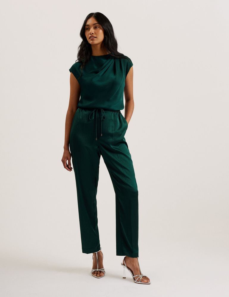 Ted Baker Misrina - Drape Neck Detail Satin Top Vert | 297145-GSL