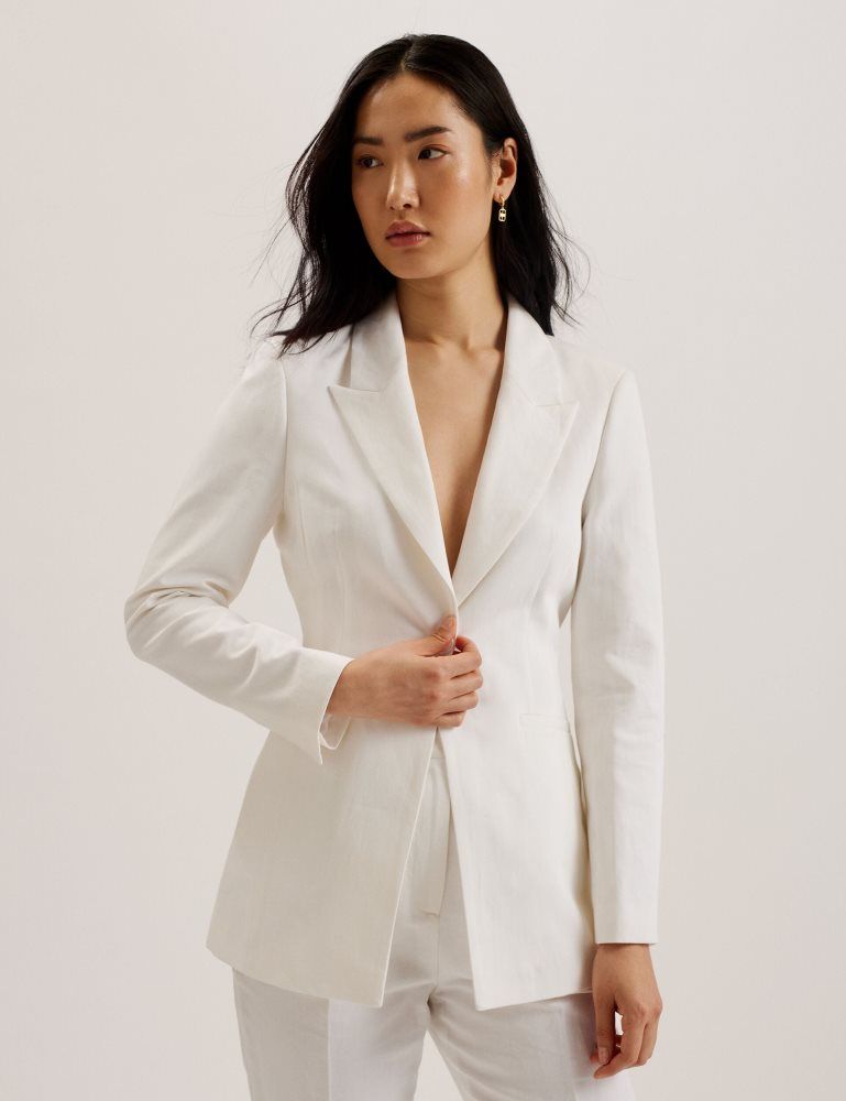 Ted Baker Musub - Tailored Jacket With Faux Pockets Blanche | 621753-LPU