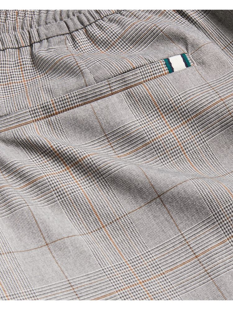 Ted Baker Nicolo - Checked Elastic Waist Tailored Trousers Grise | 510736-OQA