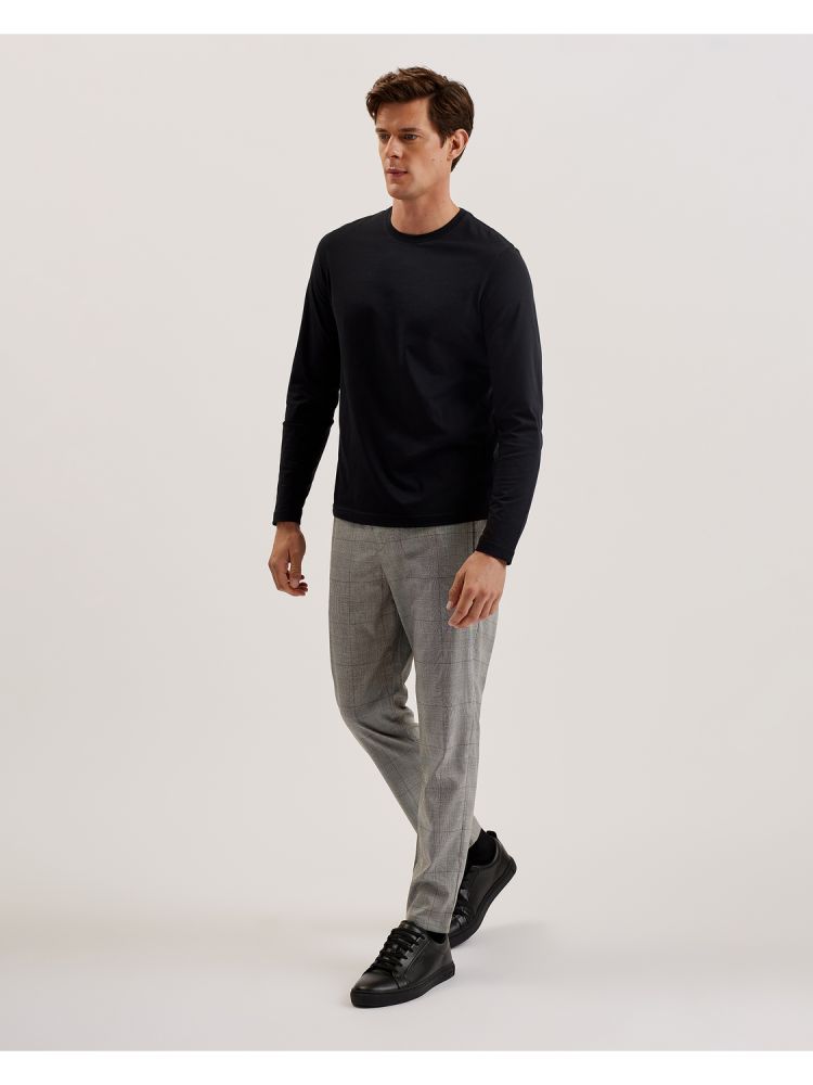 Ted Baker Nicolo - Checked Elastic Waist Tailored Trousers Grise | 510736-OQA
