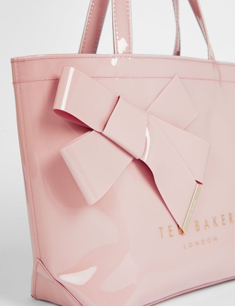 Ted Baker Nikicon - Small Knot Bow Vinyl Icon Bag Rose | 092631-IVD