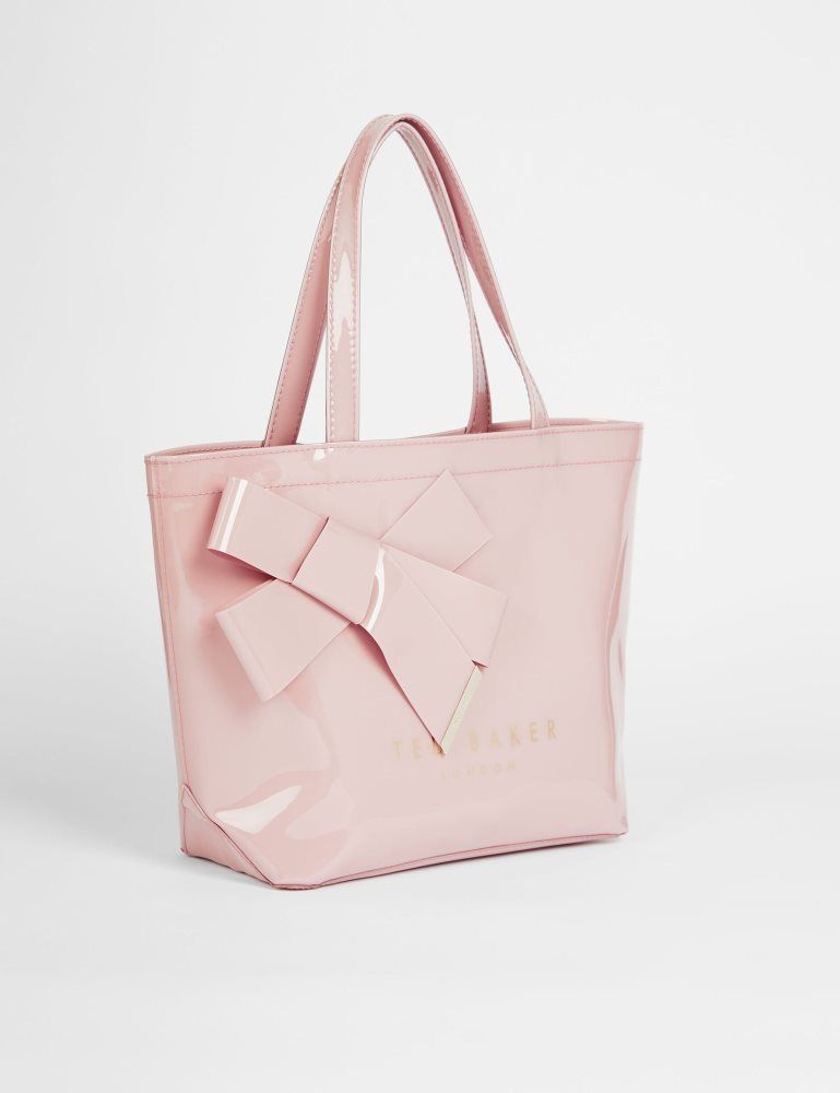 Ted Baker Nikicon - Small Knot Bow Vinyl Icon Bag Rose | 092631-IVD