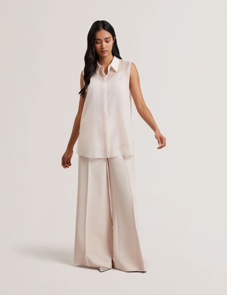 Ted Baker Norella - Sheer Organza Longline Sleeveless Blouse Rose | 809314-GZL