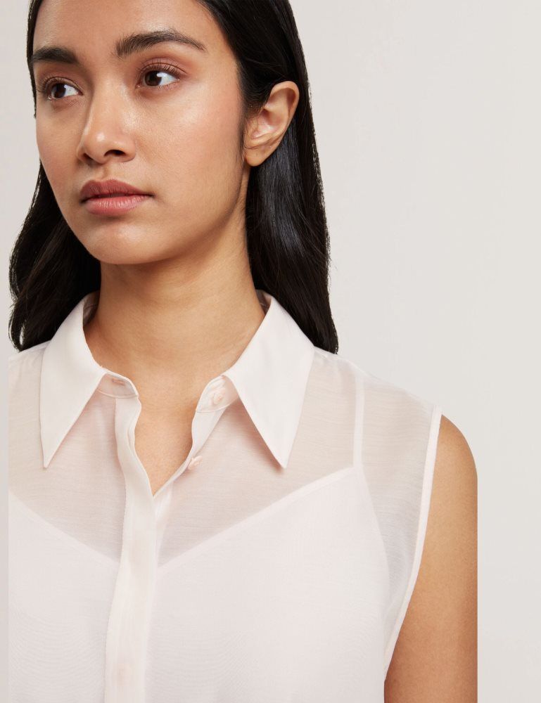Ted Baker Norella - Sheer Organza Longline Sleeveless Blouse Rose | 809314-GZL