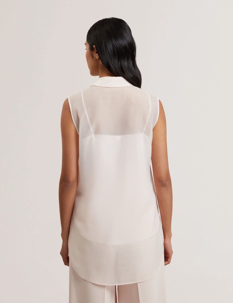 Ted Baker Norella - Sheer Organza Longline Sleeveless Blouse Rose | 809314-GZL