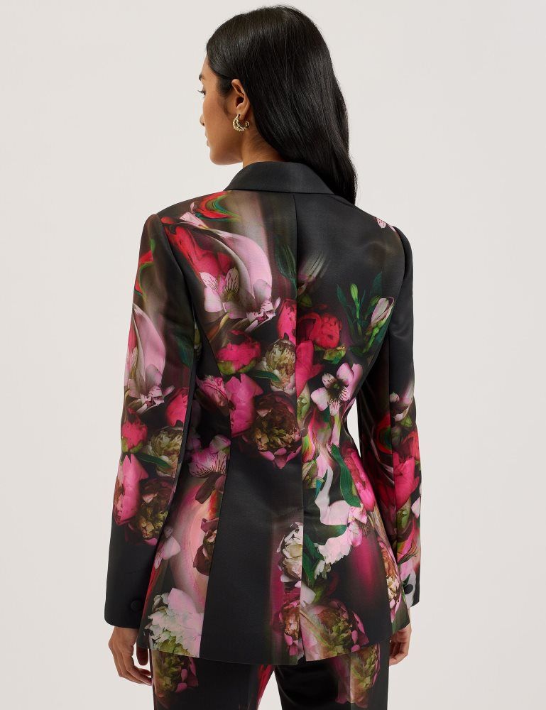 Ted Baker Okuni - Fitted Floral Print Tailored Jacket Noir | 278463-OXF