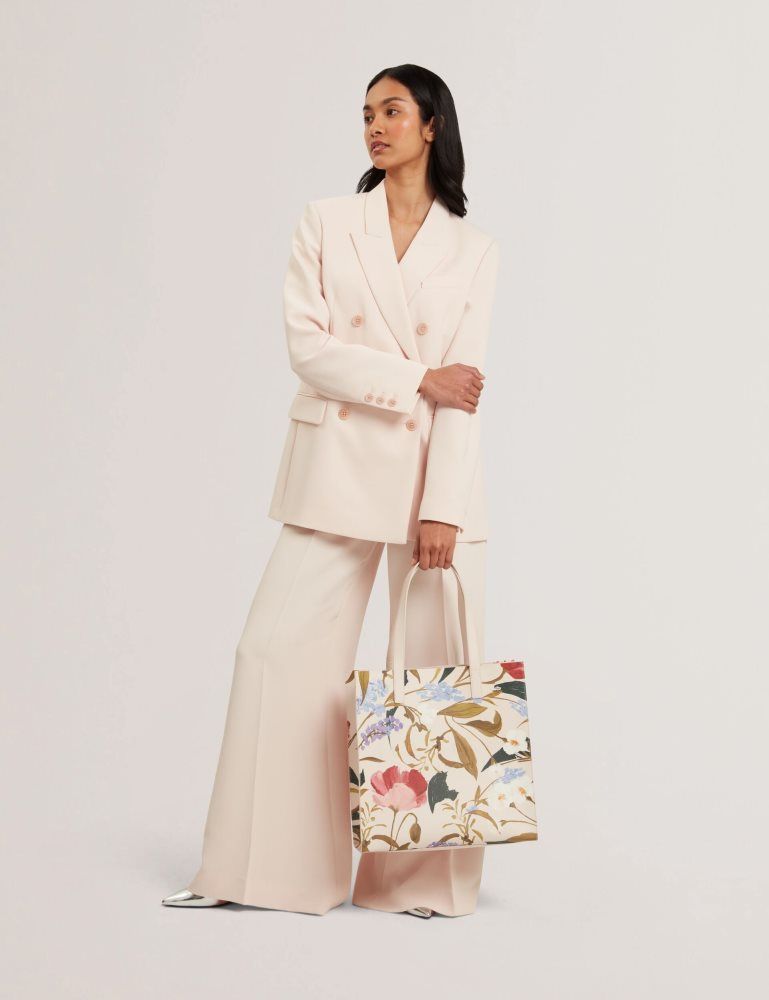 Ted Baker Palamaa - Floral Print Pu Large Icon Tote Bag Rose | 137429-DKB