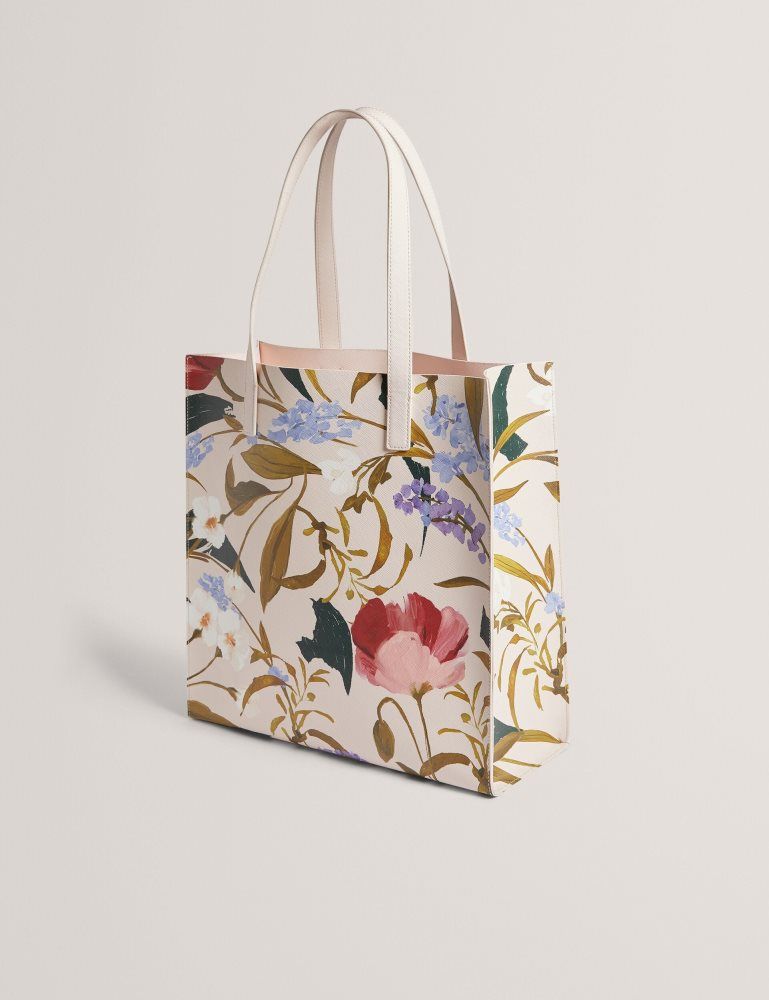 Ted Baker Palamaa - Floral Print Pu Large Icon Tote Bag Rose | 137429-DKB