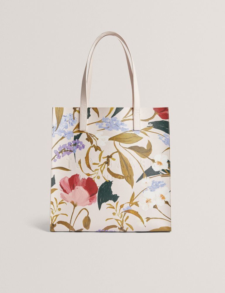 Ted Baker Palamaa - Floral Print Pu Large Icon Tote Bag Rose | 137429-DKB