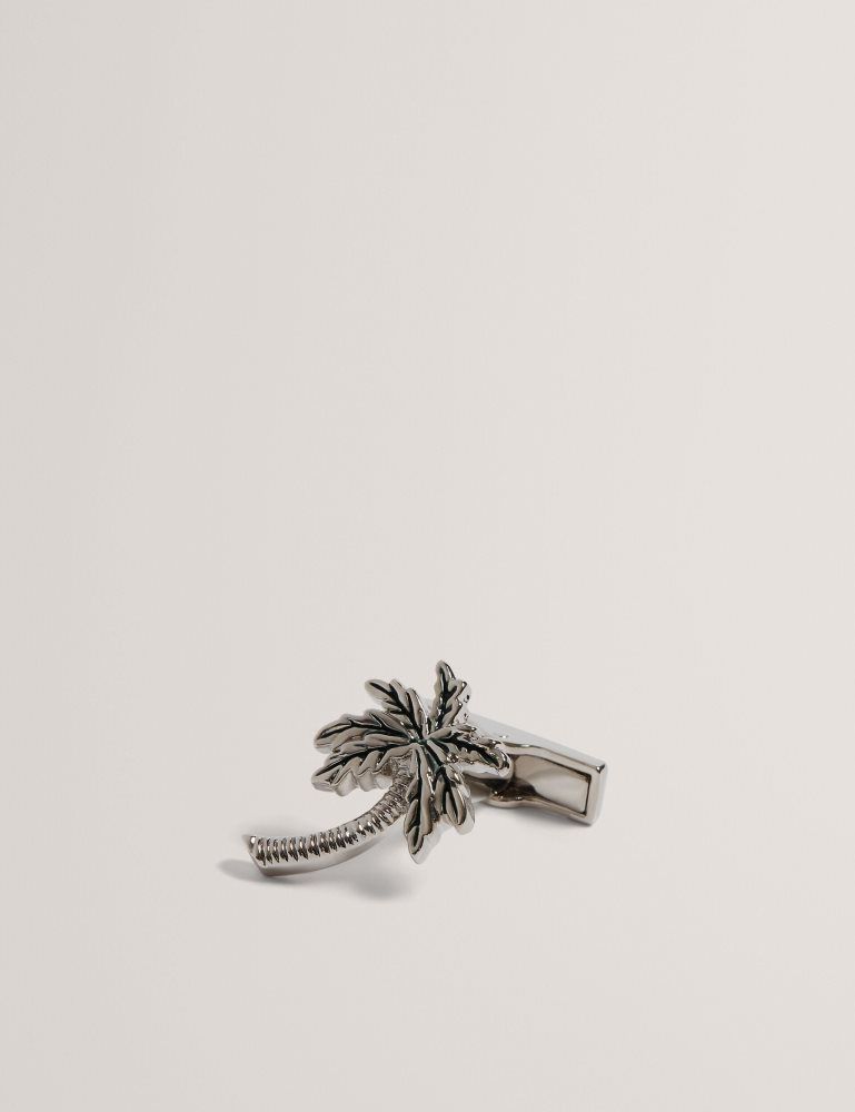 Ted Baker Palmiie - Palm Tree Cufflink Lapel Pin Set Argent | 347150-ESG