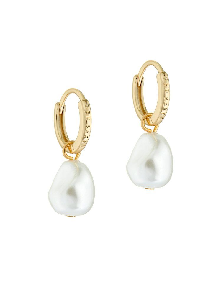 Ted Baker Periaa - Pearl Drop Pendant Huggie Earrings Doré | 735802-KMY