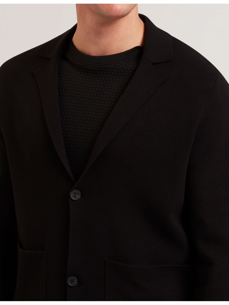 Ted Baker Petres - Knitted Button Up Cardigan Jacket Noir | 671495-ODJ