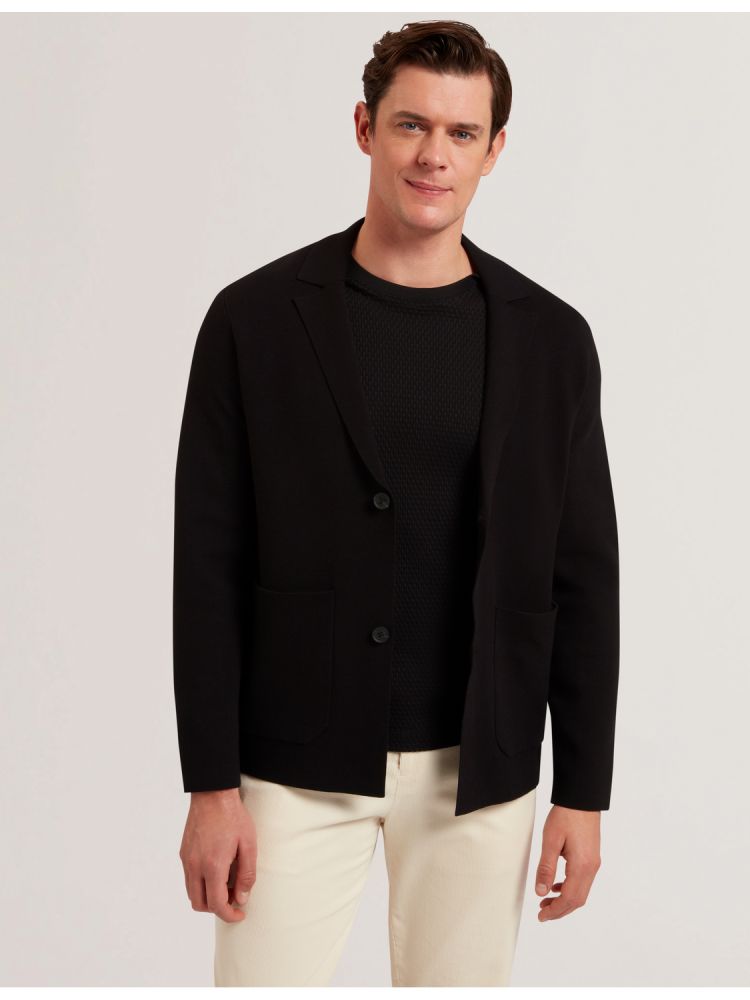 Ted Baker Petres - Knitted Button Up Cardigan Jacket Noir | 671495-ODJ