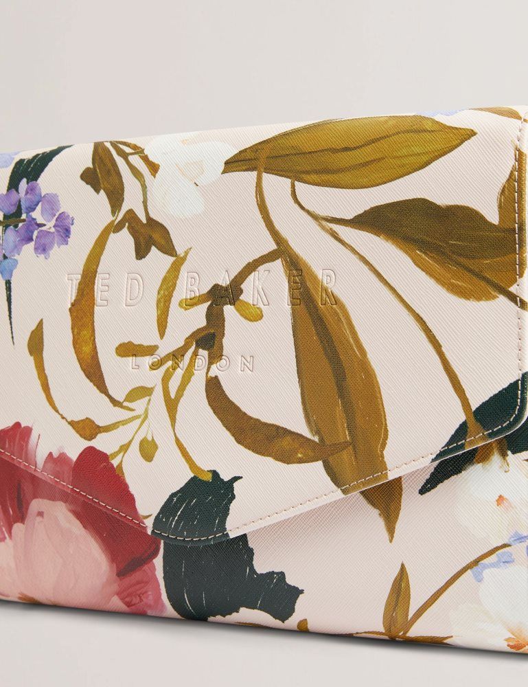 Ted Baker Poseii - Floral Print Envelope Icon Clutch Bag Rose | 796543-JWF