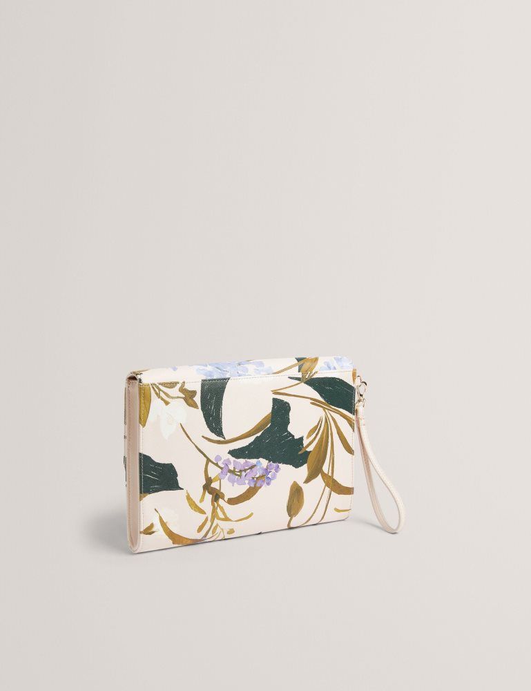 Ted Baker Poseii - Floral Print Envelope Icon Clutch Bag Rose | 796543-JWF