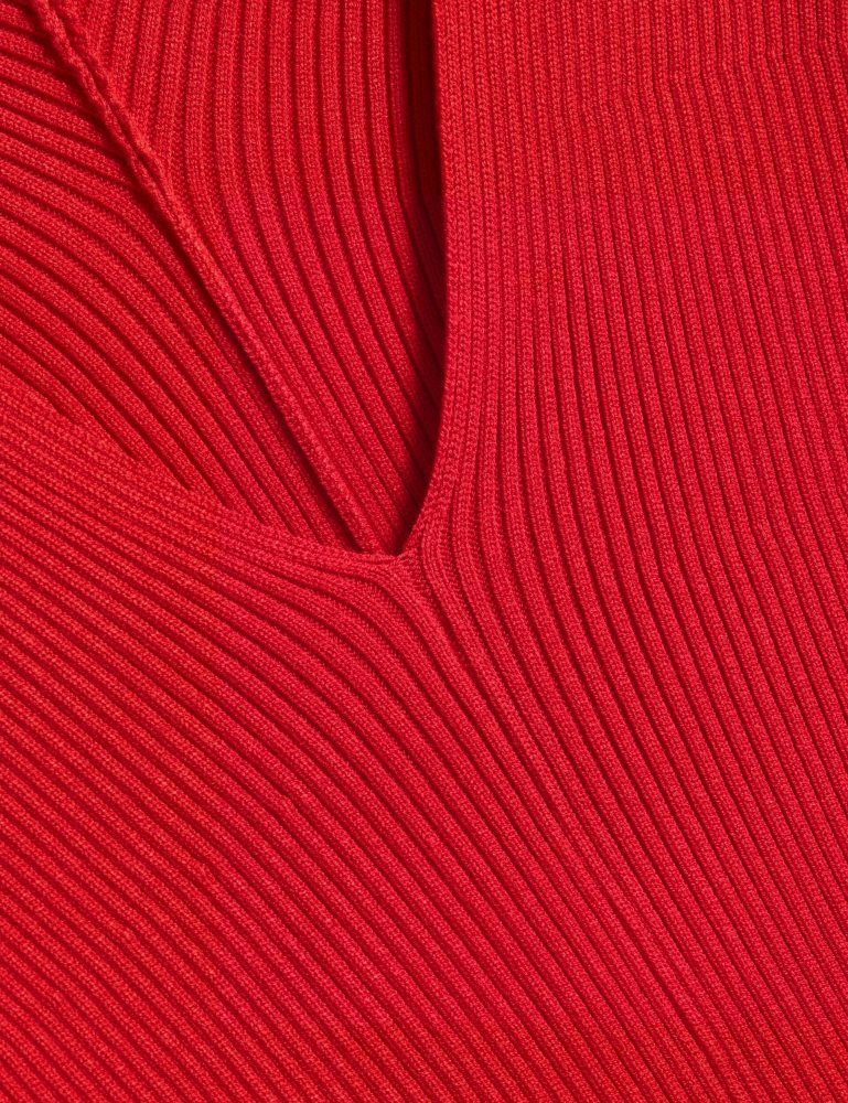 Ted Baker Pricila - Shaped Sleeve Knitted Bodycon Midi Dress Rouge | 134867-QVC