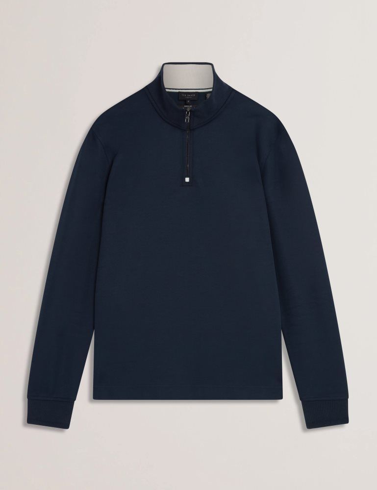 Ted Baker Pryor - Half-zip Funnel Neck Sweatshirt Bleu Marine | 860741-FZY
