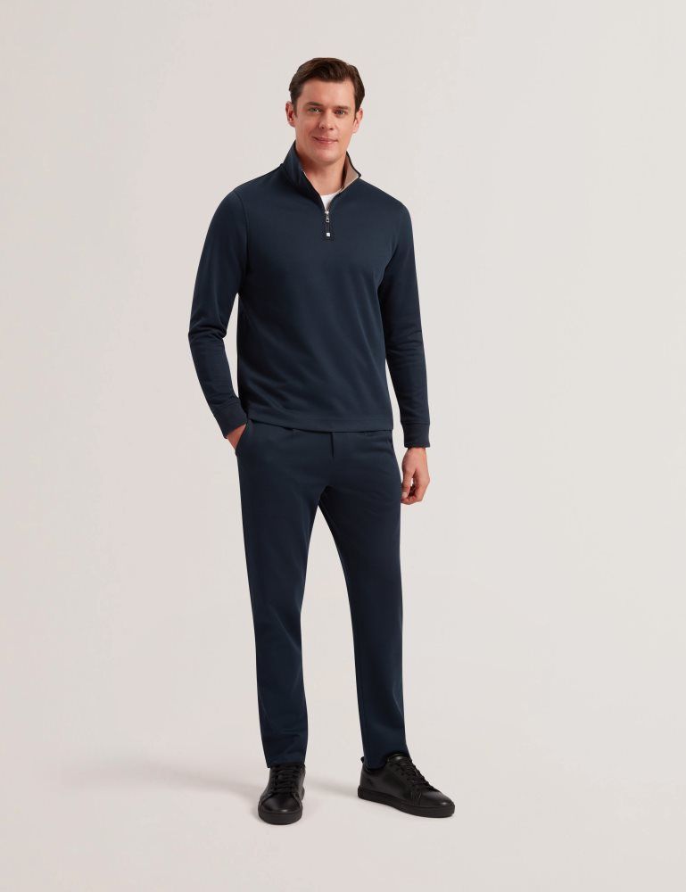 Ted Baker Pryor - Half-zip Funnel Neck Sweatshirt Bleu Marine | 860741-FZY
