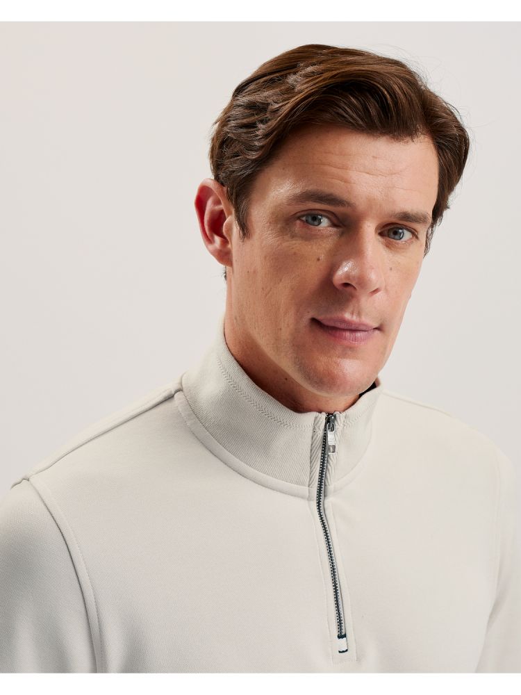 Ted Baker Pryor - Half-zip Funnel Neck Sweatshirt Blanche | 075843-ISW