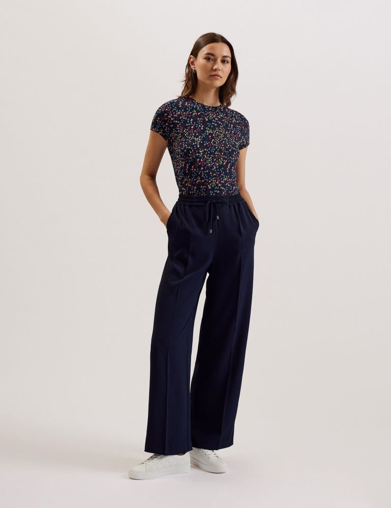 Ted Baker Remanaa - Heart Printed Fitted Tee Bleu Marine | 507361-BIE