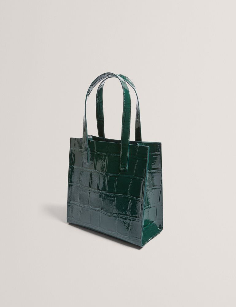 Ted Baker Reptcon - Croc Effect Small Icon Tote Bag Vert | 604125-WOQ