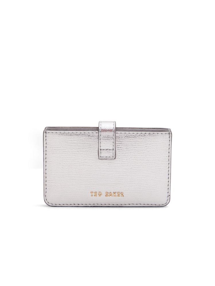 Ted Baker Riann - Metallic Crinkled Leather Card Holder Argent | 726398-DOX