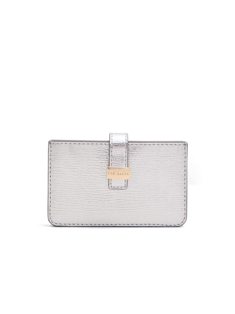 Ted Baker Riann - Metallic Crinkled Leather Card Holder Argent | 726398-DOX