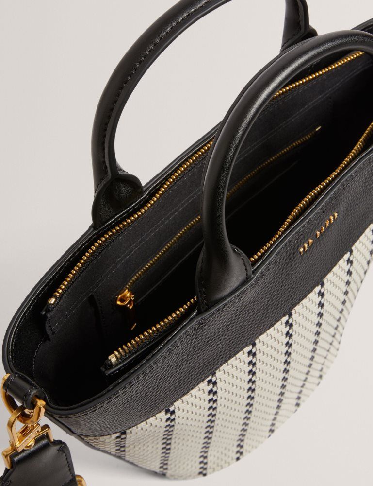 Ted Baker Riveri - Woven Leather Trim Bucket Bag With Webbing Strap Bleu Marine | 791203-UYJ