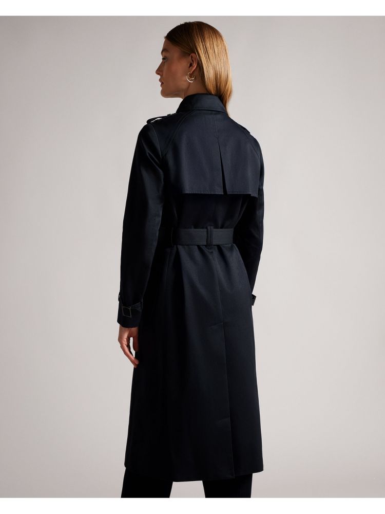 Ted Baker Robbii - Lightweight Showerproof Belted Trench Coat Bleu Marine | 283516-FHG