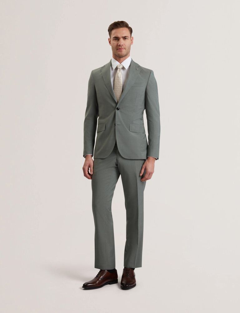 Ted Baker Rogerly - Slim Fit Sage Green Wool Suit Jacket Vert | 845930-QBW