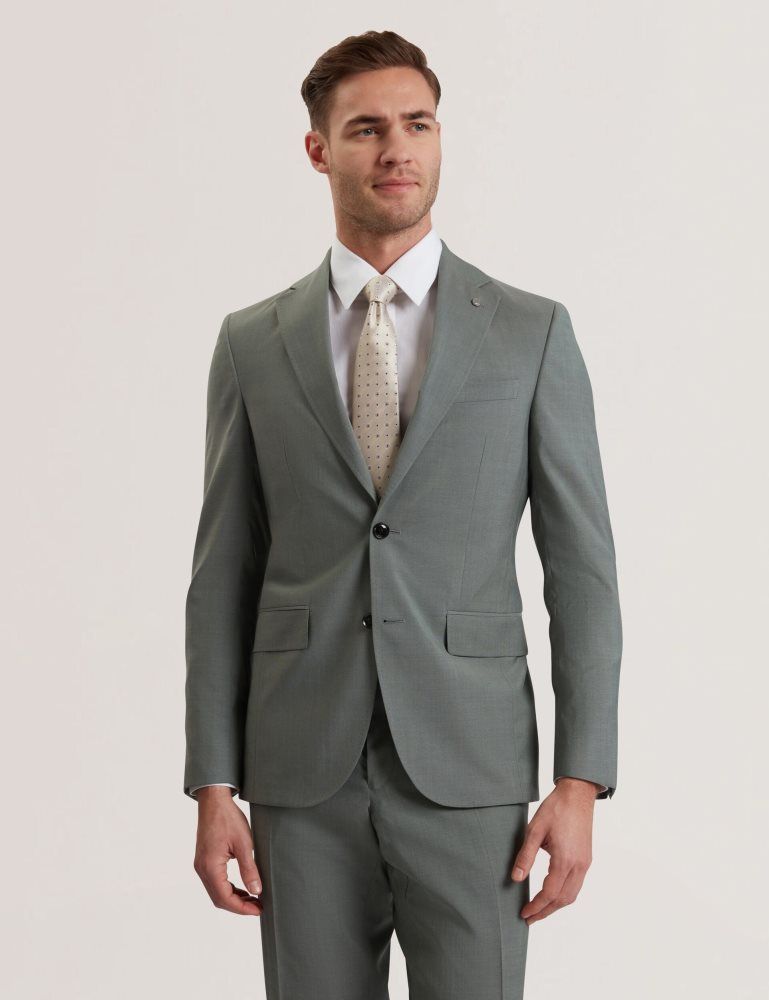 Ted Baker Rogerly - Slim Fit Sage Green Wool Suit Jacket Vert | 845930-QBW