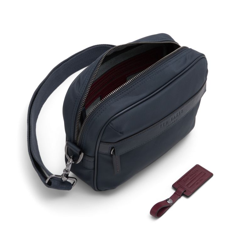 Ted Baker Roman - Nylon Leather Detail Crossbody Bag Bleu Marine | 261804-XPJ