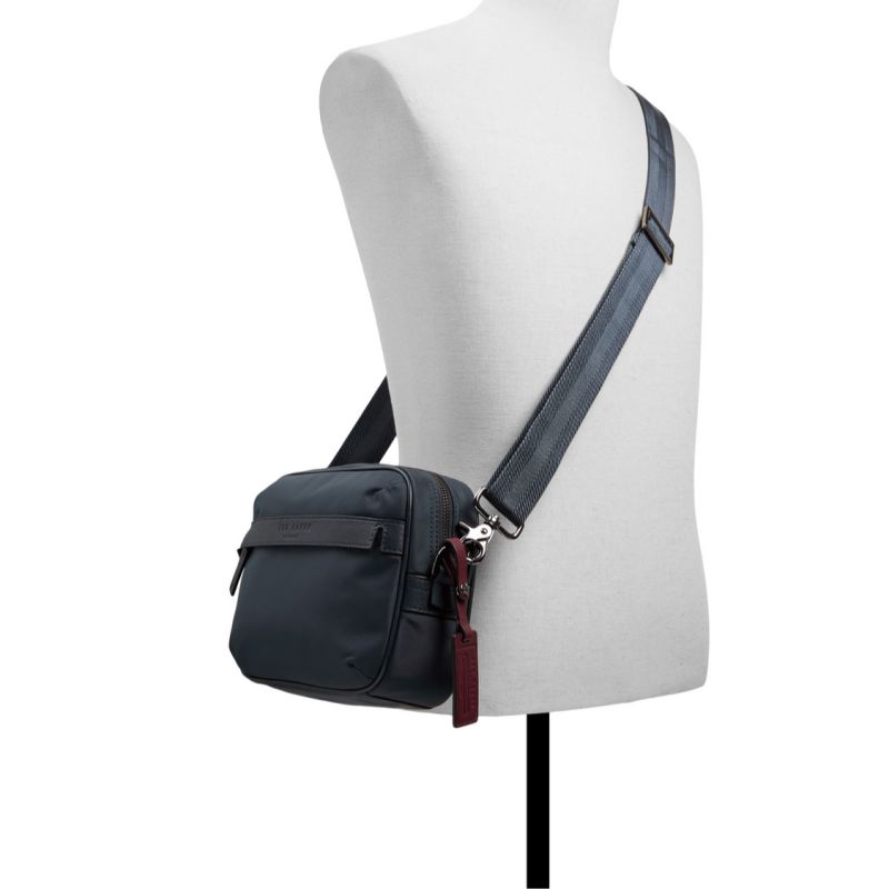 Ted Baker Roman - Nylon Leather Detail Crossbody Bag Bleu Marine | 261804-XPJ