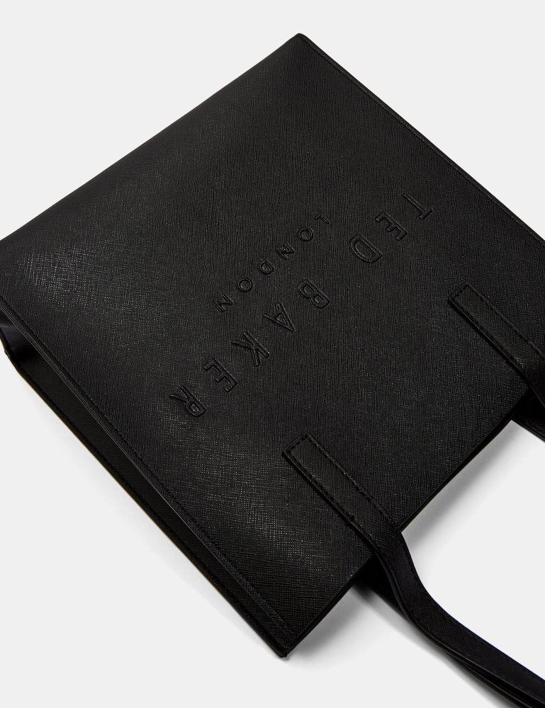 Ted Baker Seacon - Textured Faux Leather Small Icon Bag Noir | 964735-MNT