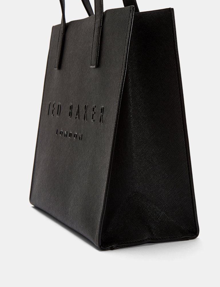 Ted Baker Seacon - Textured Faux Leather Small Icon Bag Noir | 964735-MNT